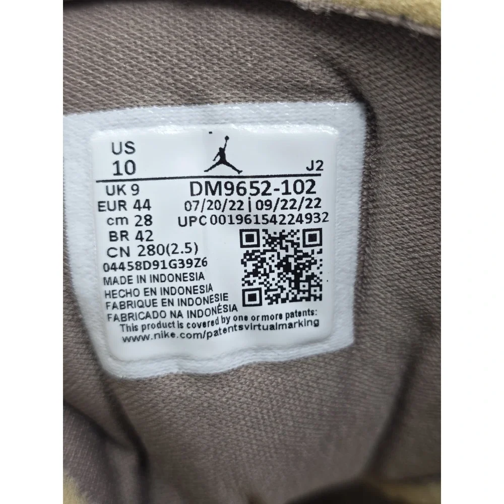 Air Jordan 1 Mid SE Craft Inside Out Taupe Haze DM9652 102 Men Sz 10 Brown White